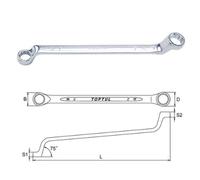Chiave combinata TOPTUL 22x24 mm 75 Grad abgewinkelt