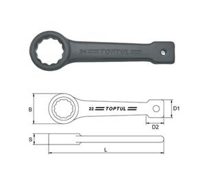 Chiave combinata TOPTUL 44 mm, Lunghezza: 230mm