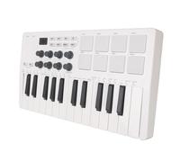 Chiave Controller della Tastiera MIDI MIDI, Controller Tastiera MIDI Bluetooth Portatile con 8 Tamburi Retroilluminati con 8 Manopole Assegnabili a 360 Gradi e Produzione Musicale