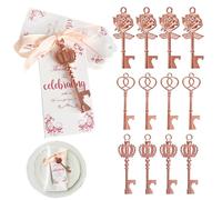 Chiave di apribottiglie per gli ospiti | Le feste di nozze in oro rosa favoriscono il souvenir, la chiave di apri bottiglia con tag e catene di carte, decorazioni per matrimoni o souvenir
