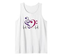 Chiave di Basso Bicolore Cuore ECG Onde Royal Purple & Mulberry Canotta