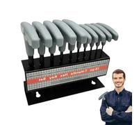 Chiave Di Chiave Metrica Set-allen Set Con Eccesso Di Eccitazione, 10 Parziale Di Alta Qualità In Acciaio Di Cromo Vanadio | Ideale Per Bici, Assemblaggio Di Mobili E Riparazioni