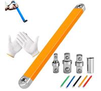 Chiave di estensione professionale per chiave a percussione, prolunga a cricchetto compatta e resistente agli urti con adattatori da 1/4", 3/8" e 1/2" per spazi ristretti e coppie elevate (giallo)