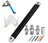 Chiave di estensione professionale per chiave a percussione, prolunga a cricchetto compatta e resistente agli urti con adattatori da 1/4", 3/8" e 1/2" per spazi ristretti e coppie elevate (nero)