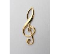 Chiave di Violino : Spilla da giacca in Oro Giallo 750 (18 Kt) Musica Musicista