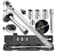 Chiave Dinamometrica 460 mm 1/2" 28-210Nm con Bussole 17 19 21mm e Prolunga Auto