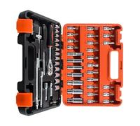 Chiave dinamometrica auto Set Di Strumenti Chiave A Cricchetto A Presa Da 53 Pezzi Da 1/4 Di Pollice Con Set Prese Per Punte Metriche E Barra Di Estensione Per La Riparazione Automatica