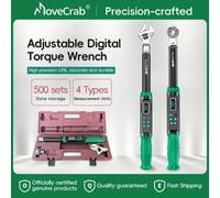 Chiave dinamometrica digitale con teste intercambiabili Precisione regolabile 5-99,6 piedi libbre (6,8-135 Nm) Professionale a cricchetto e teste aperte