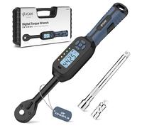 Chiave dinamometrica digitale da 3/8 (2,21-44,25 ft Lb) ± 2% di precisione, chiave dinamometrica da 3/8 unità con cicalino LED flash modalità pista/guarnizione universale e barra Xtension da 6 pollici