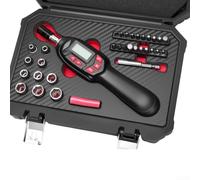 Chiave dinamometrica digitale, set da 32 pezzi in cromo vanadio con strumento dinamometrico regolabile e indicatore LED, misurazione della coppia di precisione per riparazioni automobilistiche, (B)