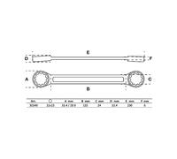 CHIAVE DOPPIA AD ANELLO BGS Chiave doppia ad anello