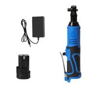 Chiave Elettrica A Batteria 18V 100Nm Chiavi A Cricchetto Ad Angolo Retto Ricaricabile A Impatto Set Di Strumenti Di Riparazione Auto Da 3/8 Pollici Chiave Angolare Coppia Elevata(Blue 1 Battery)