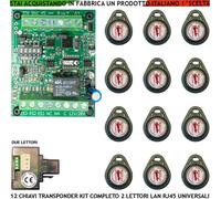 CHIAVE ELETTRONICA PROSSIMITÀ 12 Vac ALLARME KIT 12 TAG DUE LETTORI X ASCENSORE