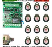 CHIAVE ELETTRONICA PROSSIMITÀ SICUREZZA KIT 12 CHIAVI ANTIFURTI AUTOMATISMI 12 V