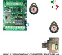 CHIAVE ELETTRONICA PROSSIMITÀ SICUREZZA KIT 2 CHIAVI ANTIFURTO AUTOMATISMO 12 V