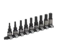 Chiave Esagonale Set Punte 9pc 1cmSq Guida Metrica Nero - Sealey AK7986 Nuovo