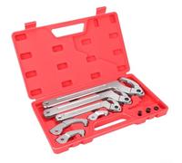 Chiave inglese regolabile con gancio per regolazione degli urti, per tubi e manutenzione del riscaldamento, include testa quadrata e rotonda per diversi tipi di viti, struttura in metallo