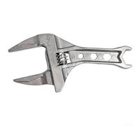 Chiave inglese regolabile in metallo con guide lisce e design a leva per una facile rimozione del tubo di raccordo, dimensioni compatte ideali per bagni stretti, colore argento (6-68 mm)