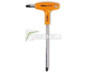 Chiave manuale Torx con impugnatura Beta 97TTX da T6 a T50 modello a T cromate