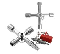 Chiave Multifunzione - Chiave Triangolare A Croce In Lega Di Alluminio Da 11 Cm | Chiavee Multiuso Universale 4 In 1 | Strumento Pratico Per Contatori 'acqua, Armadi, Ascensori E Valvole