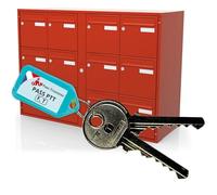 Chiave Pass PTT F+T - Apre serrature cassette postali & edifici (Standard La Posta) - Acciaio nichelato - Lotto F10 e T10