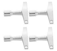 Chiave per Accordare Tamburo a Quattro Angoli 4 Pezzi Argento | Lega di Alluminio, Design Portatile, Regolazione Efficiente per Prove e Concerti