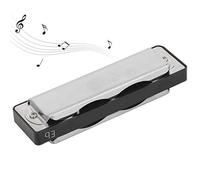 Chiave per armonica di Eb 10 fori blu armonica armonica a bocca con pettine in resina ABS per prestazioni professionali, principianti, studenti(Nero)