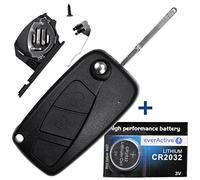 Chiave per auto pieghevole senza fili 1 custodia a 3 pulsanti + 1 chiave vuota HU100 + 1 batteria CR2032 per Fiat Citroen Peugeot Iveco Lancia
