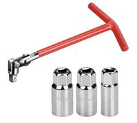 【Chiave per Candele Auto, con 3 Bussole da 16/18/21 mm, Chiave Universale a T per Candele di Accensione Moto e Auto】