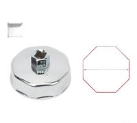 Chiave per filtro dell'olio con design rinforzato per la prevenzione dello slittamento e interfaccia quadrata da 1/2" per compatibilità comune con chiave (74 mm/8P)