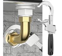 Chiave per il bagno, strumento manuale multifunzione con 3 teste intercambiabili per la riparazione di tubi dell'acqua e accessori per la casa, strumento universale per tubi di collegamento di tubi
