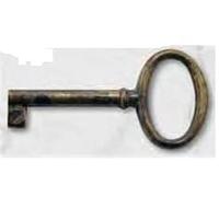 CHIAVE PER MOBILI OTTONE PATINATO ANTICHIZZATO GAMBO MM42 LUNGHEZZA TOTALE MM69
