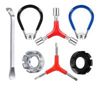 Chiave per raggi per biciclette Strumento di regolazione dei raggi per bici portatile Leve per pneumatici Tasca per biciclette Cerchi Strumenti di centraggio ruota Universali Tensionatore Leva per