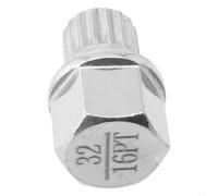 Chiave per rimozione dadi di bloccaggio ruota cava 32/16PT chiave antifurto in acciaio compatibile con 20 x 28 mm, tonalità argento