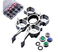 Chiave per rompigetto | Chiave antiscivolo a forma di chitarra | con 4 Ugelli di Ricambio e di Installazione per Smontaggio Aeratore Lavello,per serraggio filtro in lavello, lavabo, bagno, doccia e tu