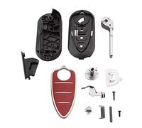 Chiave per Telecomando Compatibile per Alfa Romeo MiTo Giulietta Brera 159 Guscio con Lama a 3 Tasti+logo rosso nero