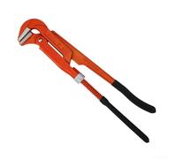 Chiave per tubi regolabile a 90° con ganasce angolate per idraulica, pinze per pompa dell'acqua in acciaio forgiato con finitura indurita ad olio, rosso, 420 mm