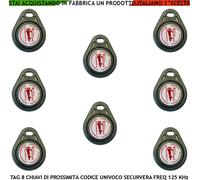 Chiave Prossimità 8 Transponder Antifurti Automatismi Codici Sicurezza Univoci