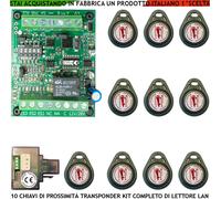 CHIAVE PROSSIMITÀ TRASPONDER KIT 10 CHIAVI SICUREZZA ANTIFURTI AUTOMATISMI 12 VC