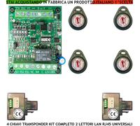 CHIAVE PROSSIMITÀ TRASPONDER KIT 4 CHIAVE 2 LETTORI ANTIFURTO AUTOMATISMO 12 Vcc