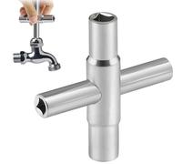 Chiave Quadrata a 4 Vie, Dimensioni Interne 6.5 mm/7 mm/8 mm/9 mm, Chiave di Sfiato Utilities, 4 Vie Chiavi Universali in Metallo, Chiave Multifunzione Casella Contatore, per Cassette Elettriche