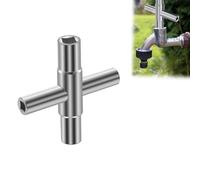 Chiave Quadrata, Dimensioni Interne 6,5 mm/7 mm/8 mm/9 mm, Chiave per Cassette Elettriche, Chiave a Bussola in Metallo, Chiave a Croce Multifunzione, per Rubinetto Esterno, Scatola Elettrica a Gas