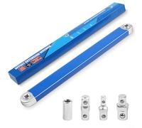 Chiave regolabile, 38,1 cm, a cricchetto a doppia estremità, con 4 adattatori, confezione colorata, set di attrezzi multiuso