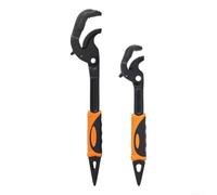 Chiave regolabile autobloccante con ganascia larga fino a 60 mm, denti antiscivolo per mantenere la presa su elementi di fissaggio rotondi, acciaio al cromo vanadio per un uso duraturo (piccola)