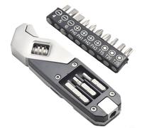 Chiave regolabile con punte per cacciavite Torx, strumento tascabile pieghevole in acciaio inossidabile, chiave multifunzione compatta da 11,6 cm, per campeggio all'aperto