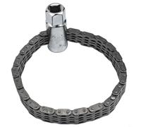 Chiave regolabile per filtro dell'olio, catena in acciaio resistente con adattatore da 1/2", per riparazione automobilistica e manutenzione del veicolo (44 nodi con chiave)