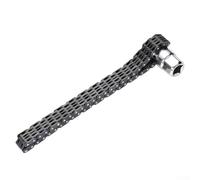 Chiave regolabile per filtro dell'olio per riparazione auto - catena resistente con adattatore da 1/2 pollici, strumento in acciaio 44/52 nodi compatibile con EN (52 nodi)