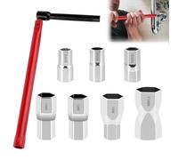Chiave Rubinetto Lavello, Chiave per Dadi Rubinetti con 7 Bussole Intercambiabili 8-17mm, Chiave per Rubinetto Sottolavello, Chiave a Tubo, Utensile per L'installazione dei Rubinetti per Bagno, Cucina