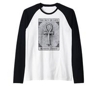 Chiave Sacra egizia Antica della Vita Kemetic Ankh Maglia con Maniche Raglan