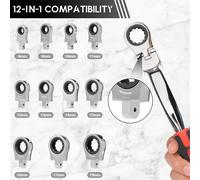 Chiave Set 8-19mm Metrico Cricchetto Withinterchangeable Testa & Contenitore